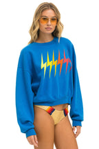 Classic BOLT GRADIENT RELAXED CREW SWEATSHIRT - OCEAN RAINBOW