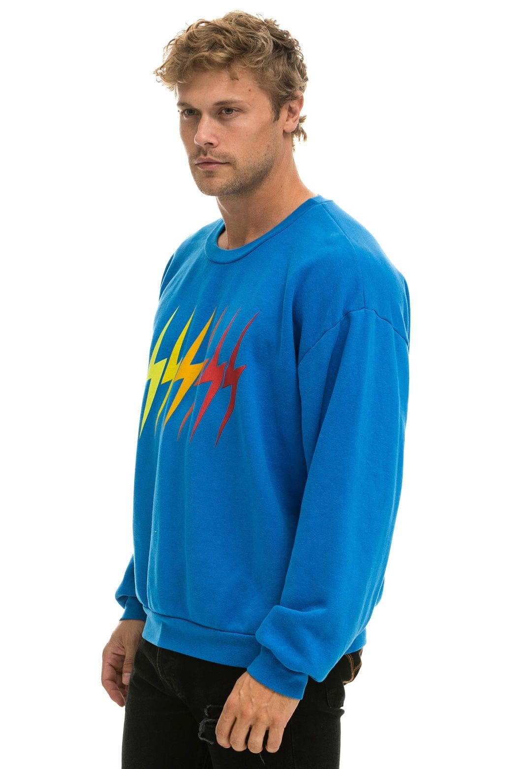 Classic BOLT GRADIENT RELAXED CREW SWEATSHIRT - OCEAN RAINBOW