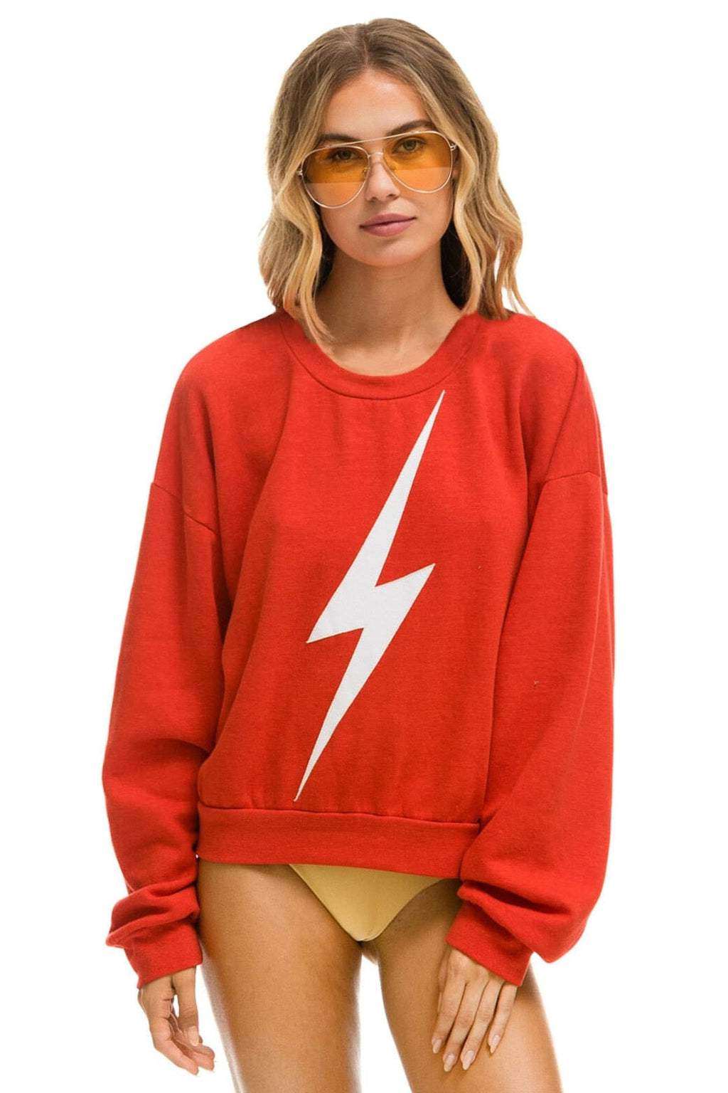 Classic BOLT RELAXED CREW SWEATSHIRT - RED WHITE