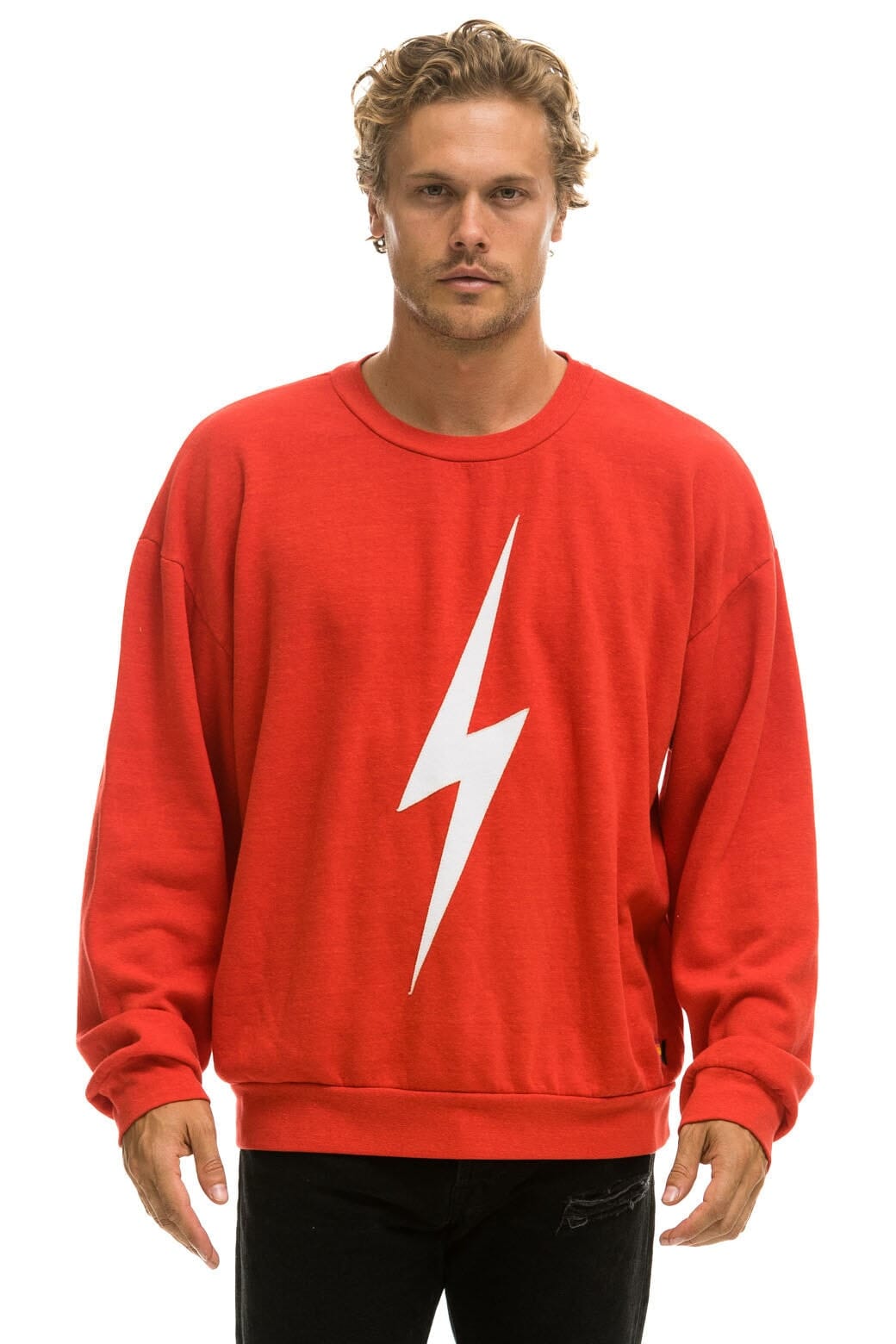 Classic BOLT RELAXED CREW SWEATSHIRT - RED WHITE