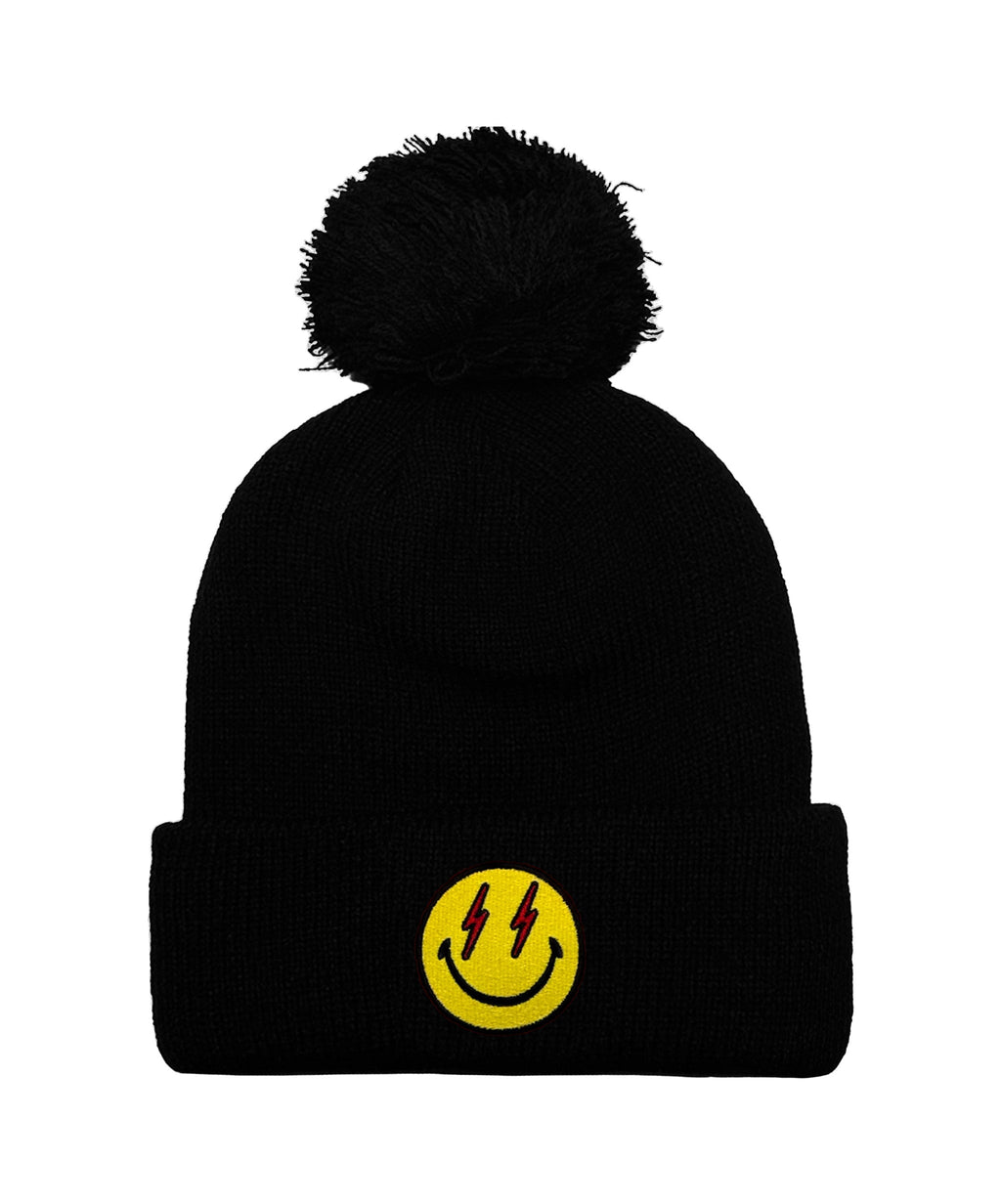 Classic BOLT SMILEY POM POM RIB BEANIE