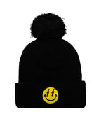 Classic BOLT SMILEY POM POM RIB BEANIE