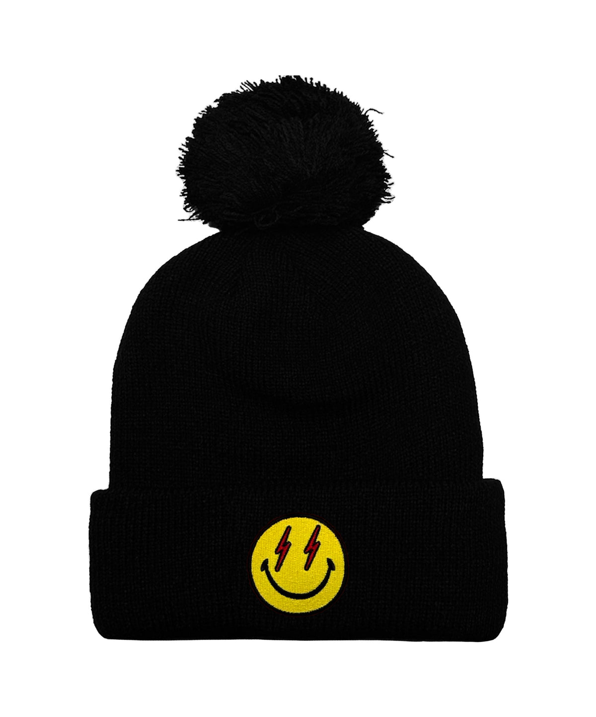 Classic BOLT SMILEY POM POM RIB BEANIE