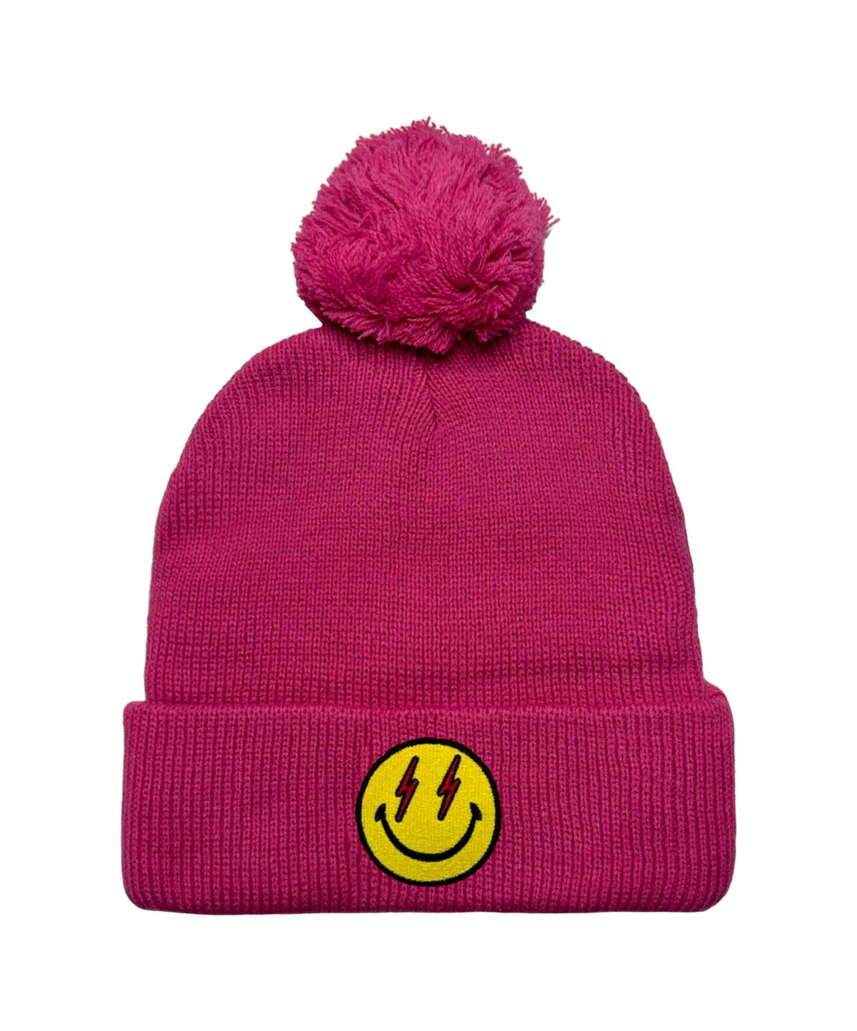Classic BOLT SMILEY POM POM RIB BEANIE
