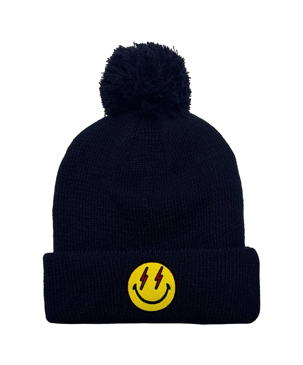 Classic BOLT SMILEY POM POM RIB BEANIE
