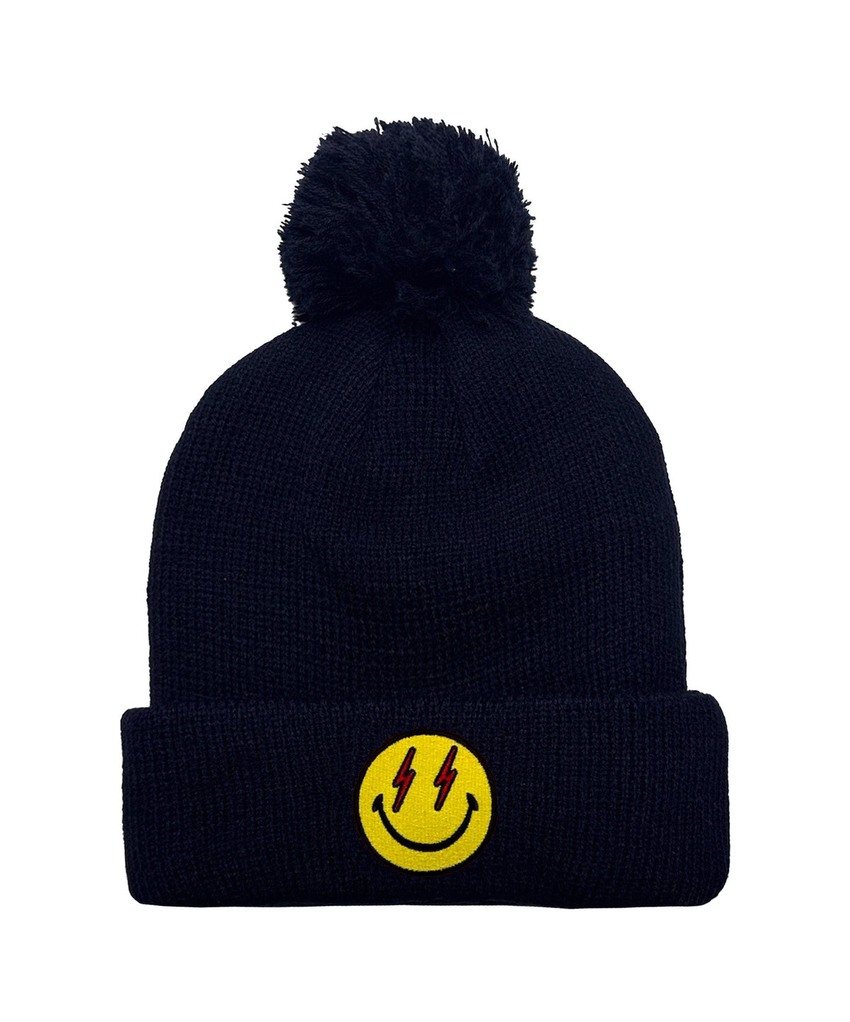 Classic BOLT SMILEY POM POM RIB BEANIE