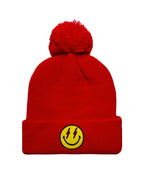 Classic BOLT SMILEY POM POM RIB BEANIE