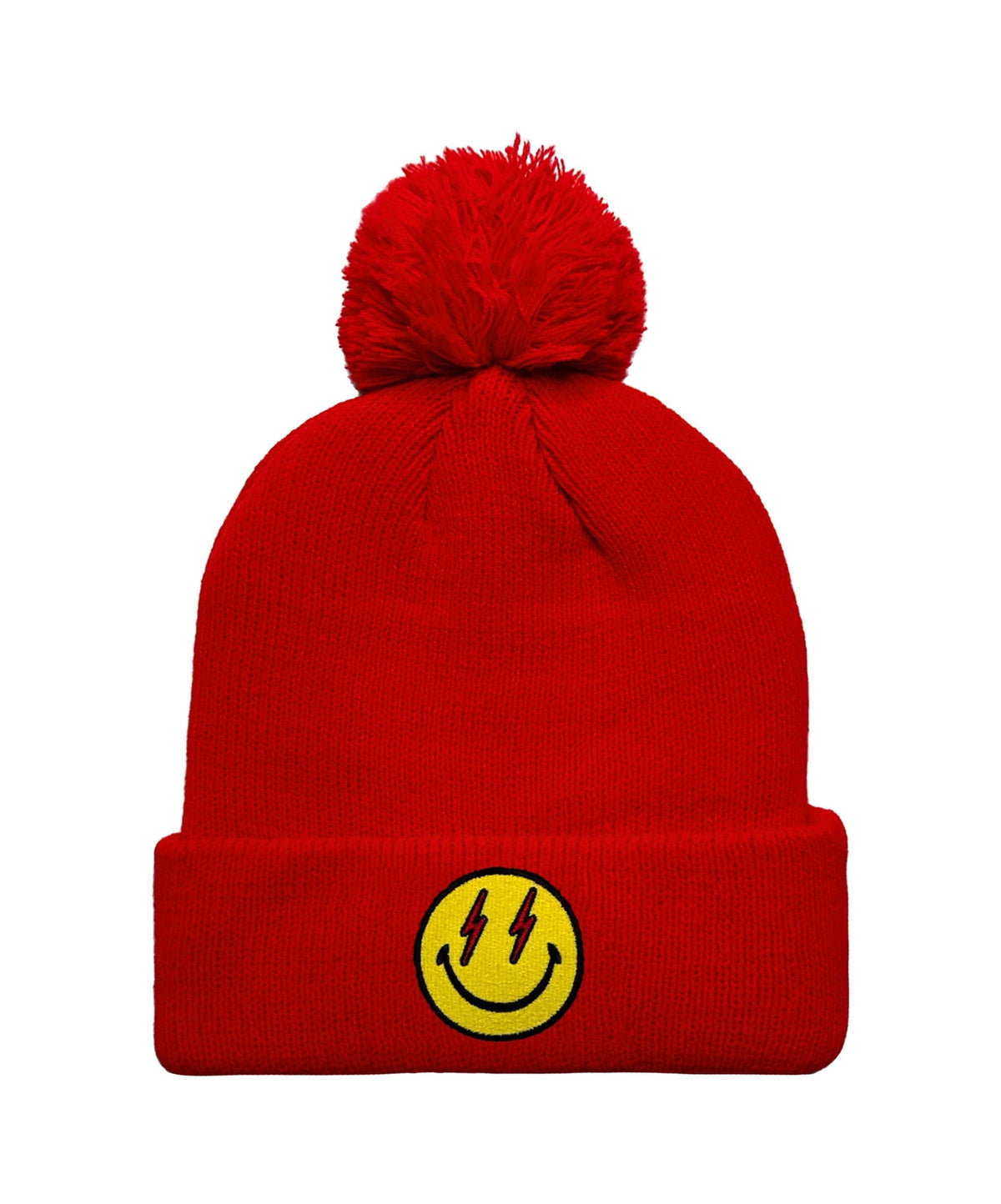 Classic BOLT SMILEY POM POM RIB BEANIE