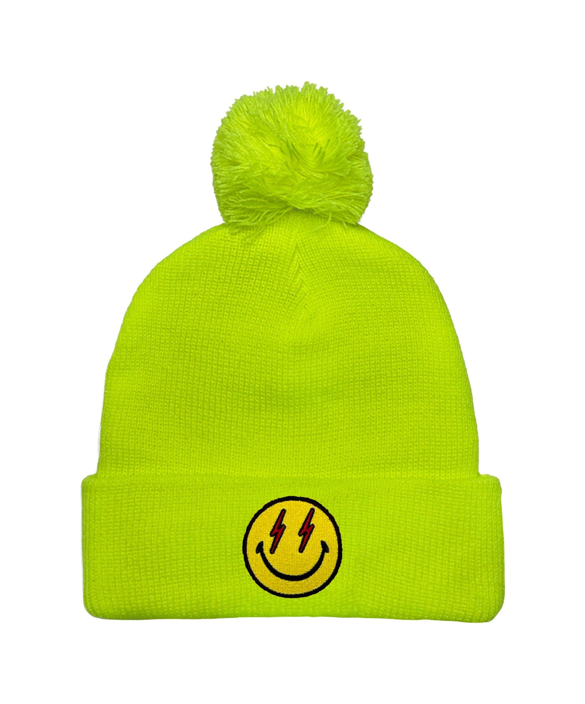 Classic BOLT SMILEY POM POM RIB BEANIE