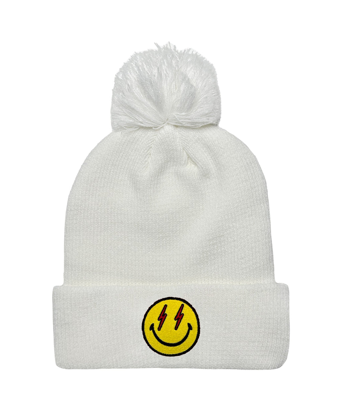 Classic BOLT SMILEY POM POM RIB BEANIE
