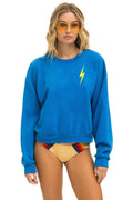 Classic BOLT STITCH RELAXED CREW SWEATSHIRT - OCEAN NEON YELLOW