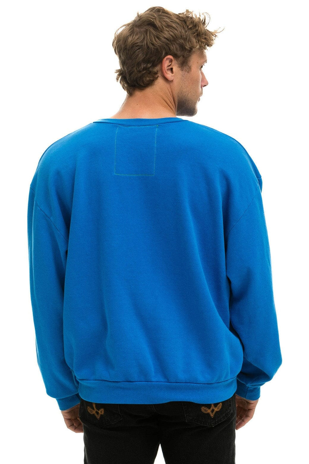 Classic BOLT STITCH RELAXED CREW SWEATSHIRT - OCEAN NEON YELLOW