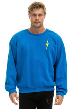 Classic BOLT STITCH RELAXED CREW SWEATSHIRT - OCEAN NEON YELLOW
