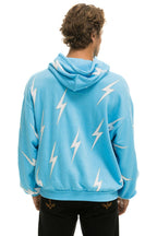 Classic BOLT STITCH REPEAT RELAXED PULLOVER HOODIE WITH POCKET ZIPPERS - SKY WHITE