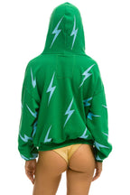Classic BOLT STITCH REPEAT RELAXED ZIP HOODIE WITH POCKET ZIPPERS - KELLY GREEN BLUE
