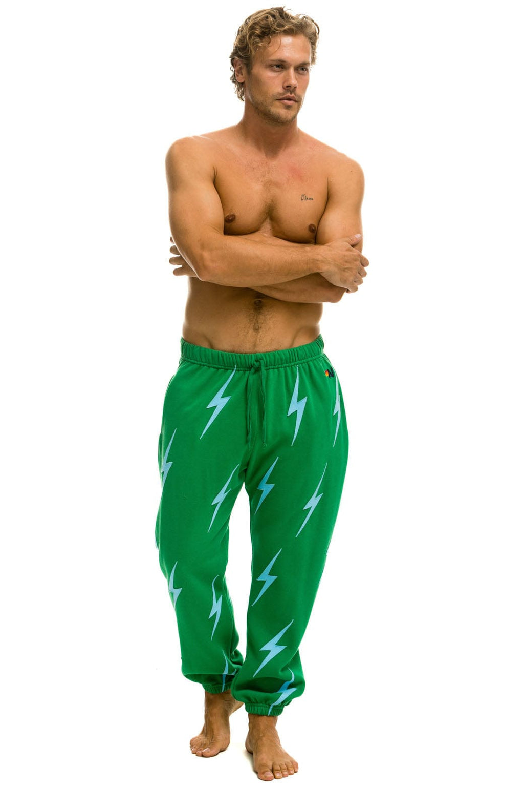 Classic BOLT STITCH REPEAT SWEATPANTS - KELLY GREEN BLUE
