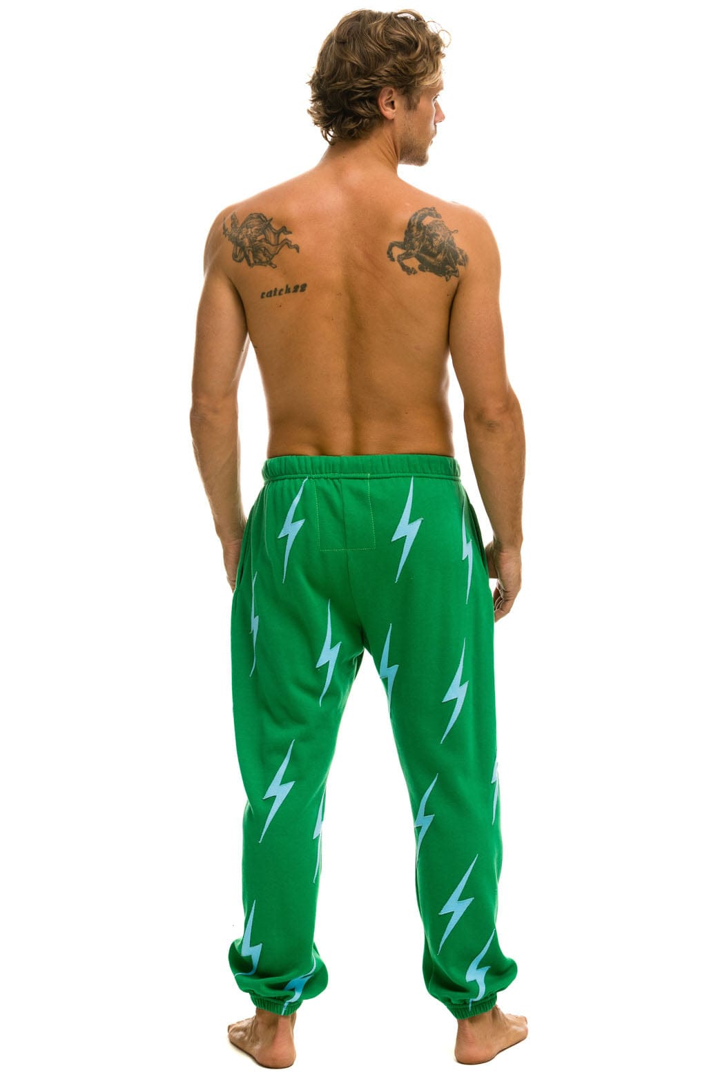 Classic BOLT STITCH REPEAT SWEATPANTS - KELLY GREEN BLUE