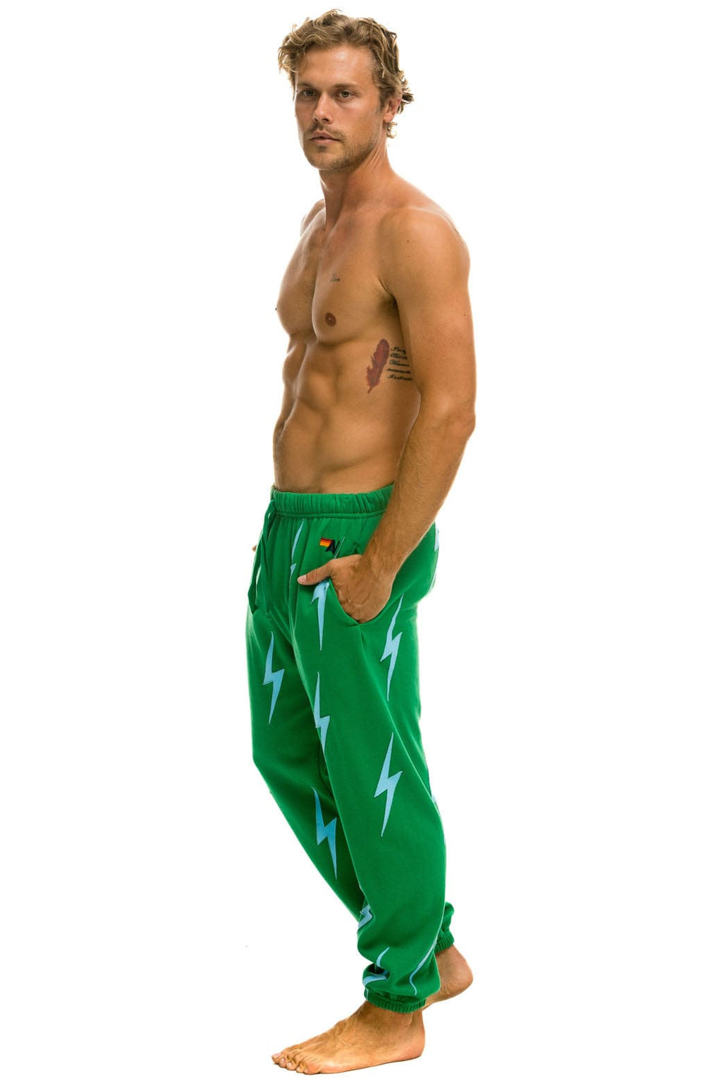 Classic BOLT STITCH REPEAT SWEATPANTS - KELLY GREEN BLUE