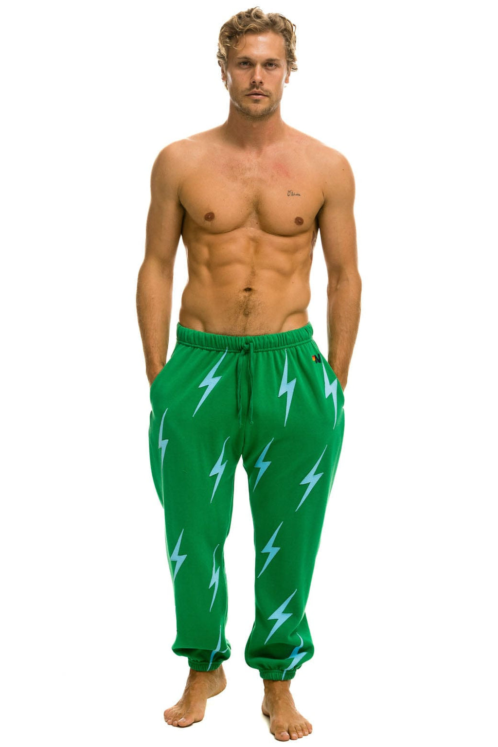 Classic BOLT STITCH REPEAT SWEATPANTS - KELLY GREEN BLUE