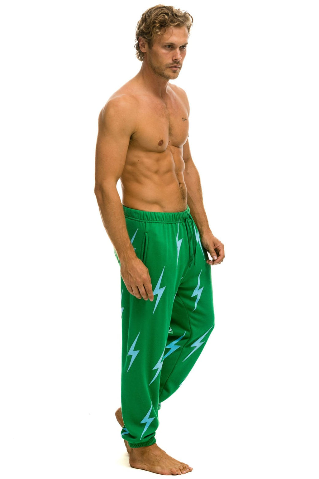 Classic BOLT STITCH REPEAT SWEATPANTS - KELLY GREEN BLUE