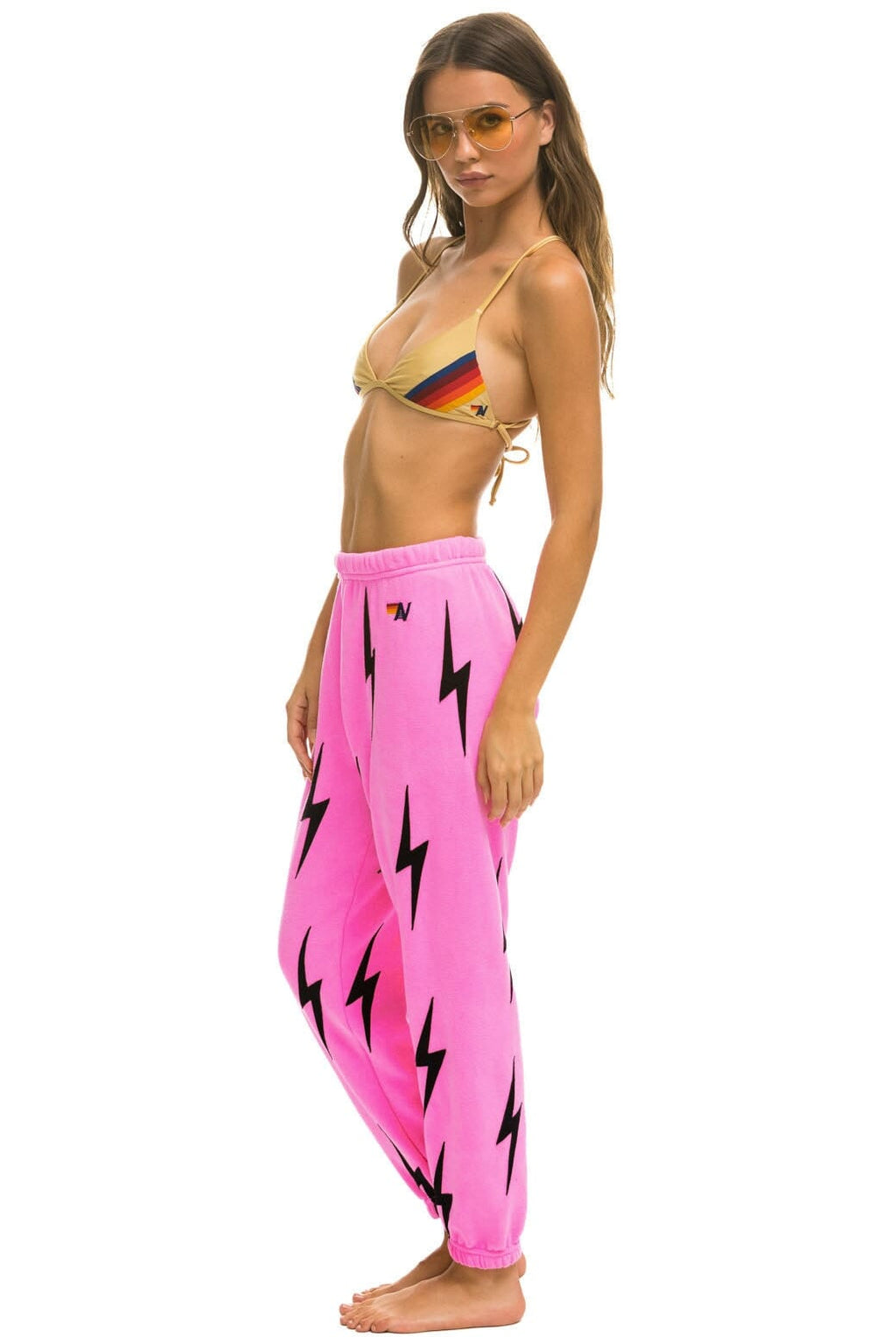 Classic BOLT STITCH REPEAT SWEATPANTS - NEON PINK BLACK