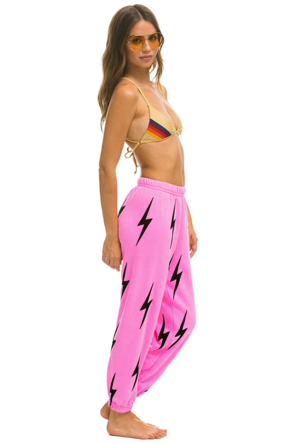 Classic BOLT STITCH REPEAT SWEATPANTS - NEON PINK BLACK
