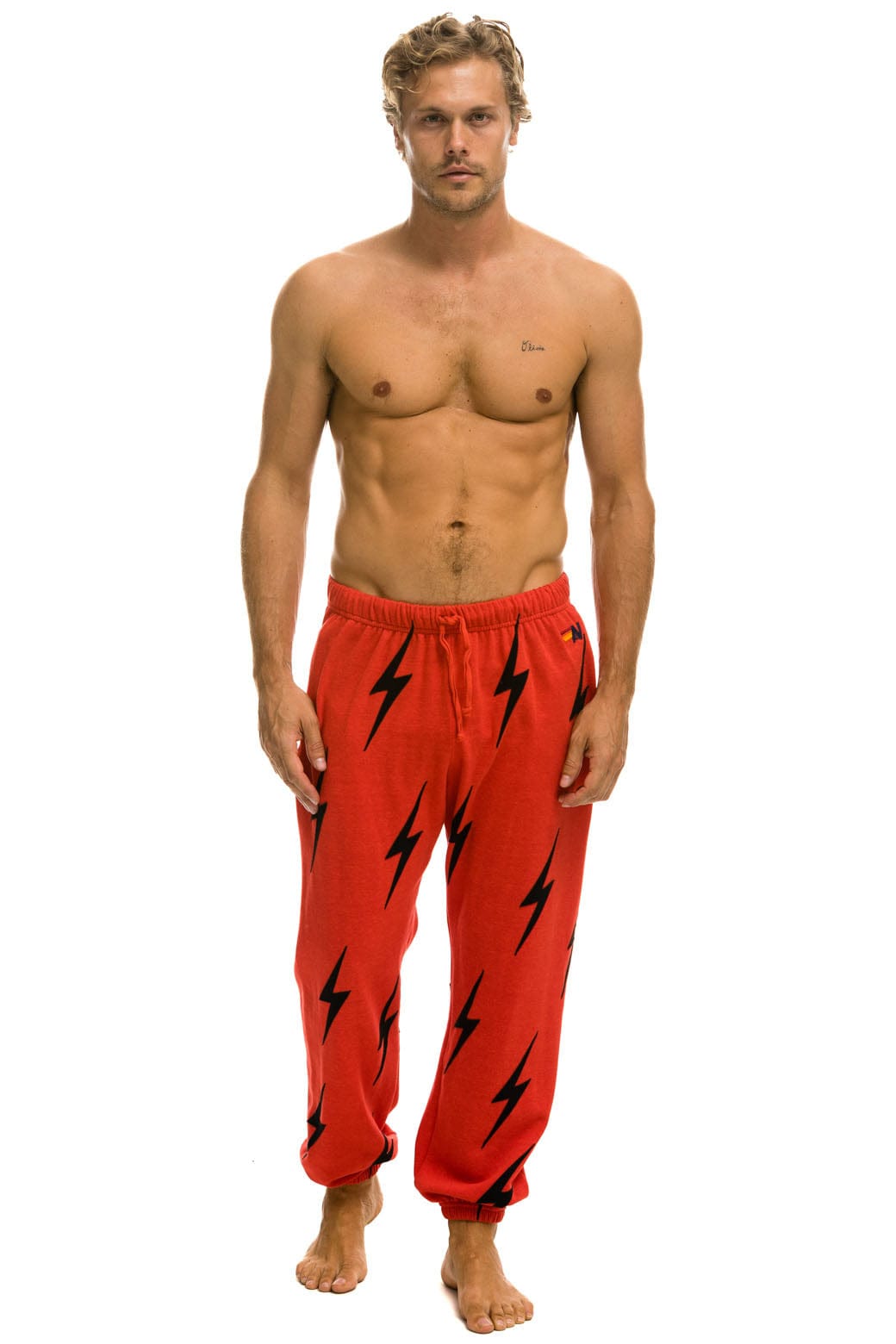 Classic BOLT STITCH REPEAT SWEATPANTS - RED BLACK