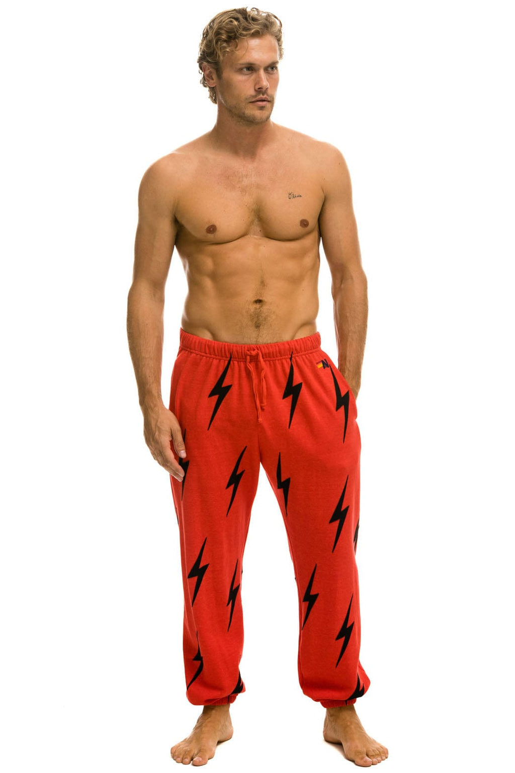 Classic BOLT STITCH REPEAT SWEATPANTS - RED BLACK