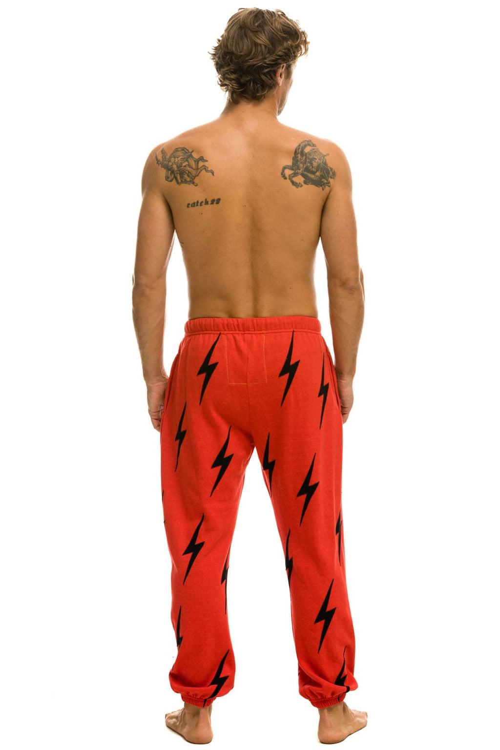 Classic BOLT STITCH REPEAT SWEATPANTS - RED BLACK