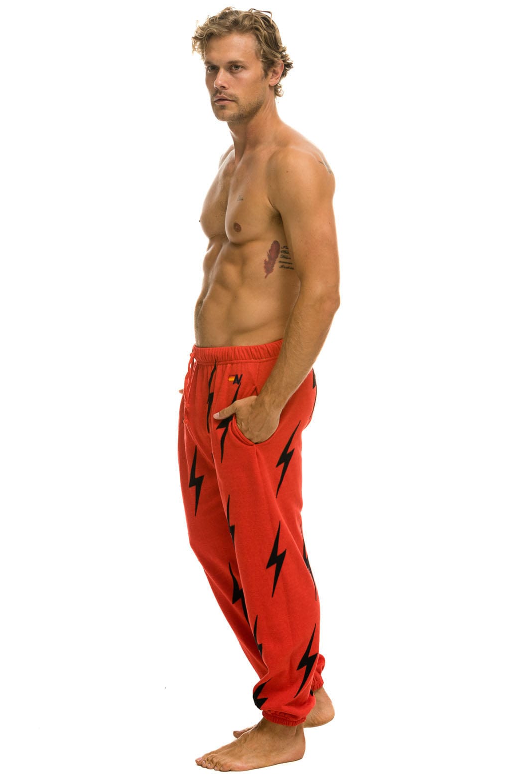Classic BOLT STITCH REPEAT SWEATPANTS - RED BLACK