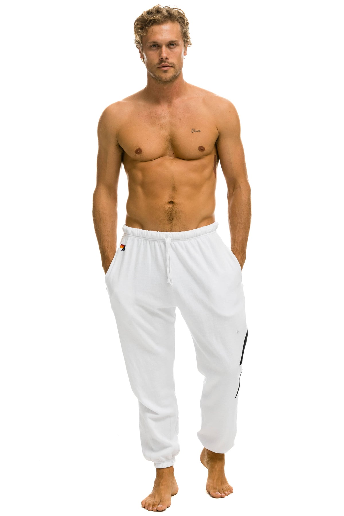 Classic BOLT STITCH SWEATPANTS - WHITE BLACK