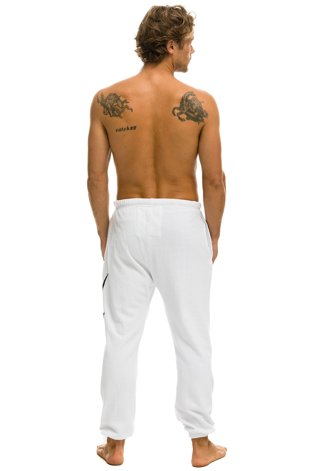 Classic BOLT STITCH SWEATPANTS - WHITE BLACK