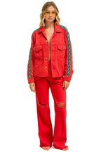 Classic BOLT STRIPE HI RISE WIDE-LEG GYPSY JEAN - RED