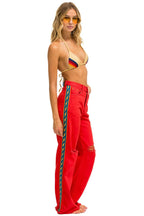 Classic BOLT STRIPE HI RISE WIDE-LEG GYPSY JEAN - RED