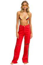 Classic BOLT STRIPE HI RISE WIDE-LEG GYPSY JEAN - RED