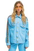 Classic BOLT STRIPE OVERSIZED CONCERT DENIM JACKET - SKY