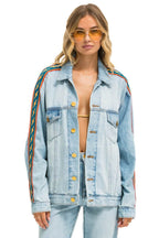 Classic BOLT STRIPE OVERSIZED CONCERT DENIM JACKET - SUPER LIGHT