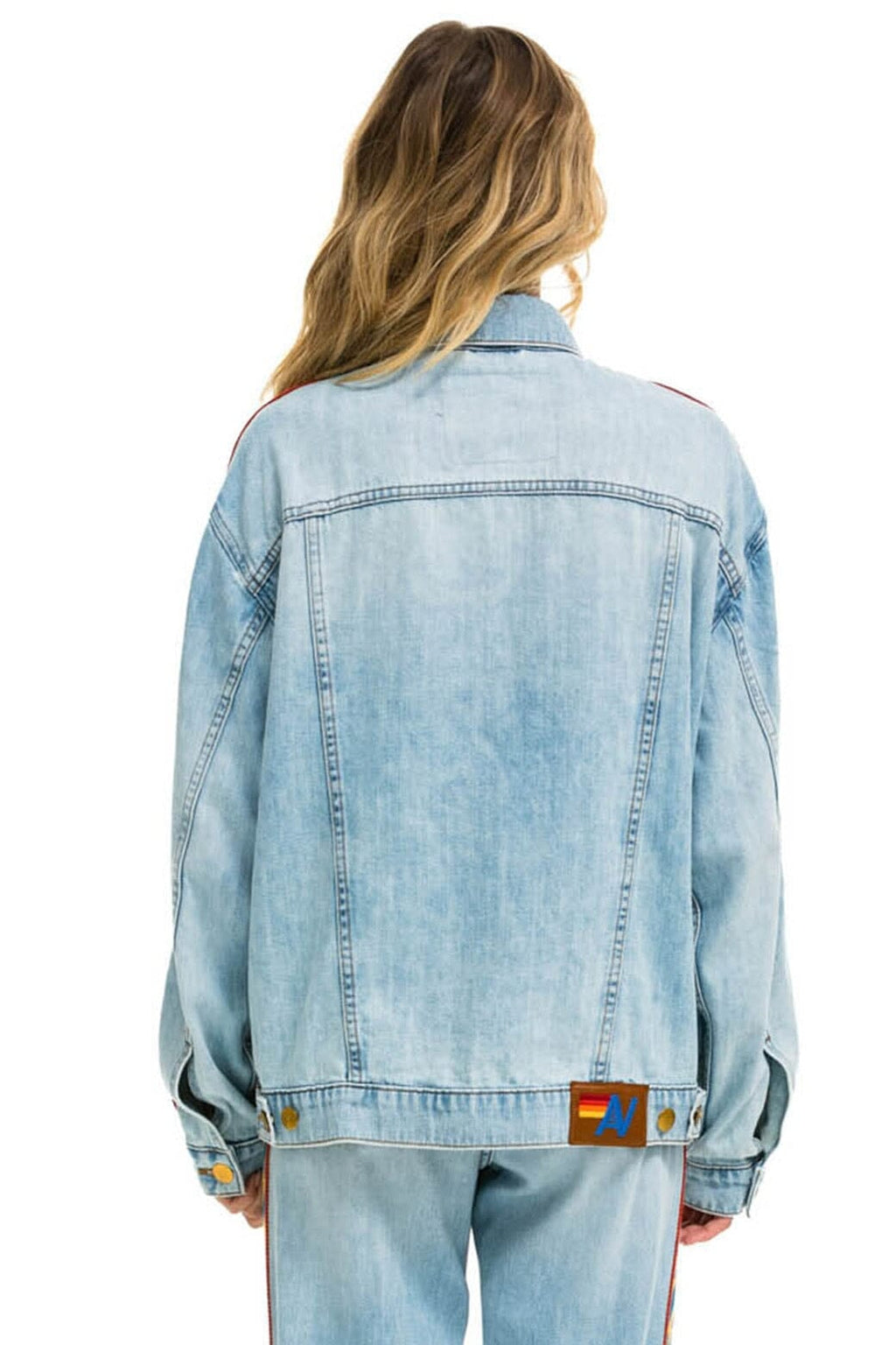 Classic BOLT STRIPE OVERSIZED CONCERT DENIM JACKET - SUPER LIGHT