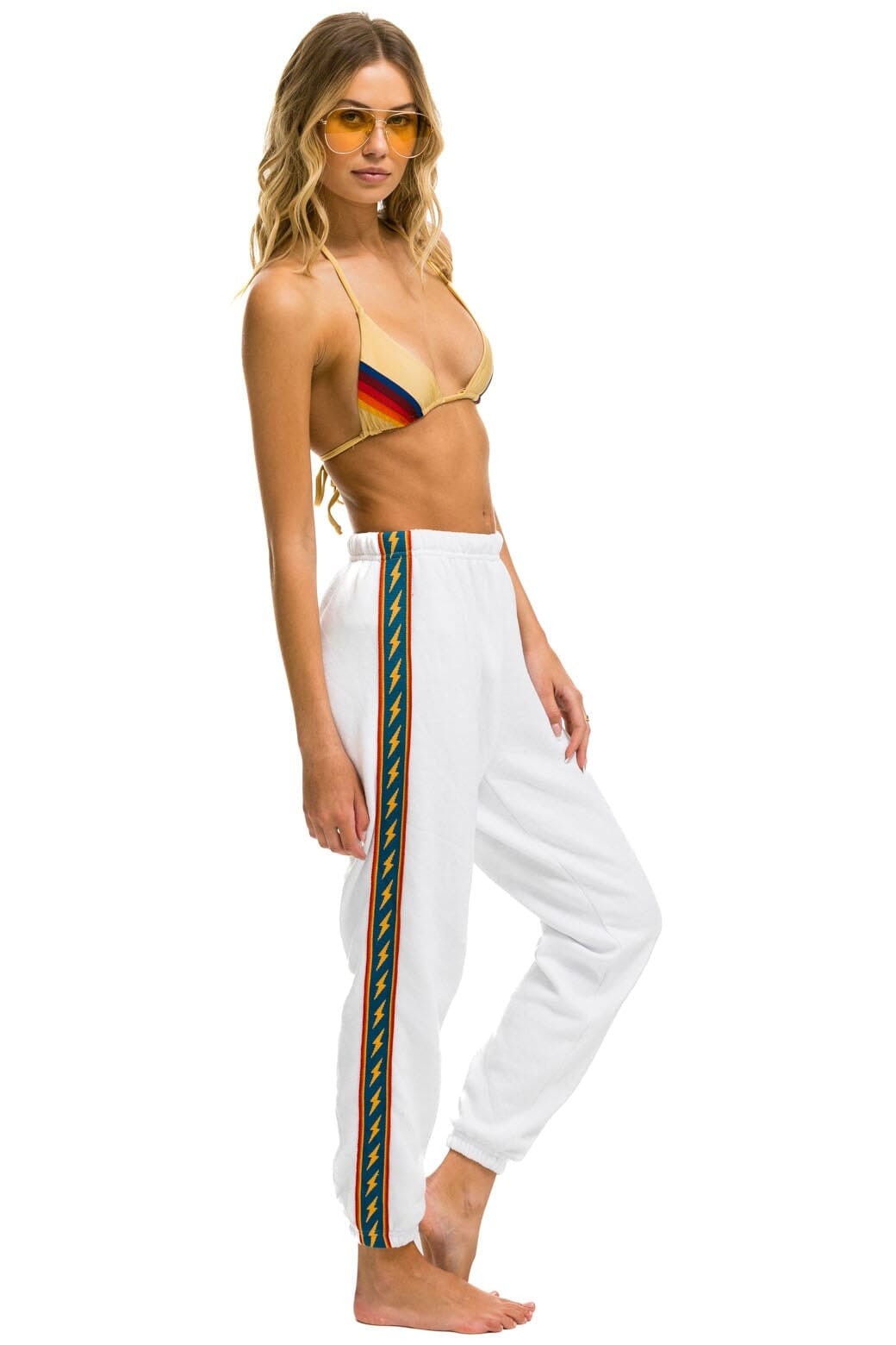 Classic BOLT STRIPE SWEATPANTS - WHITE