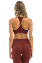 Classic WOMENS 5 STRIPE SPORTS BRA - BRICK