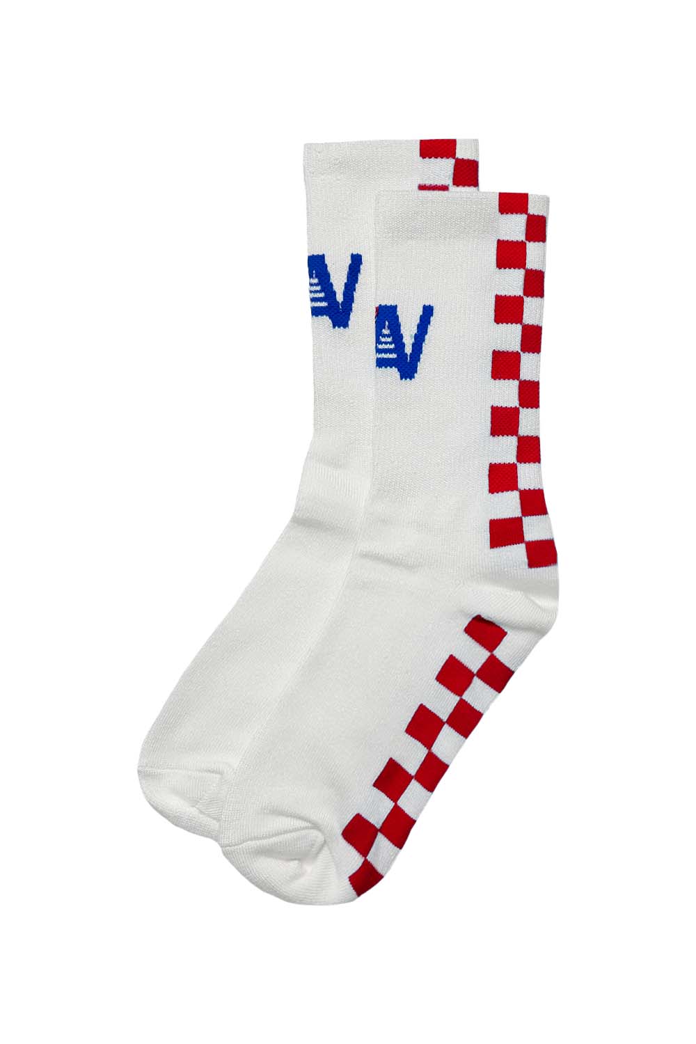 Classic CHECKERED SOCK - WHITE RED