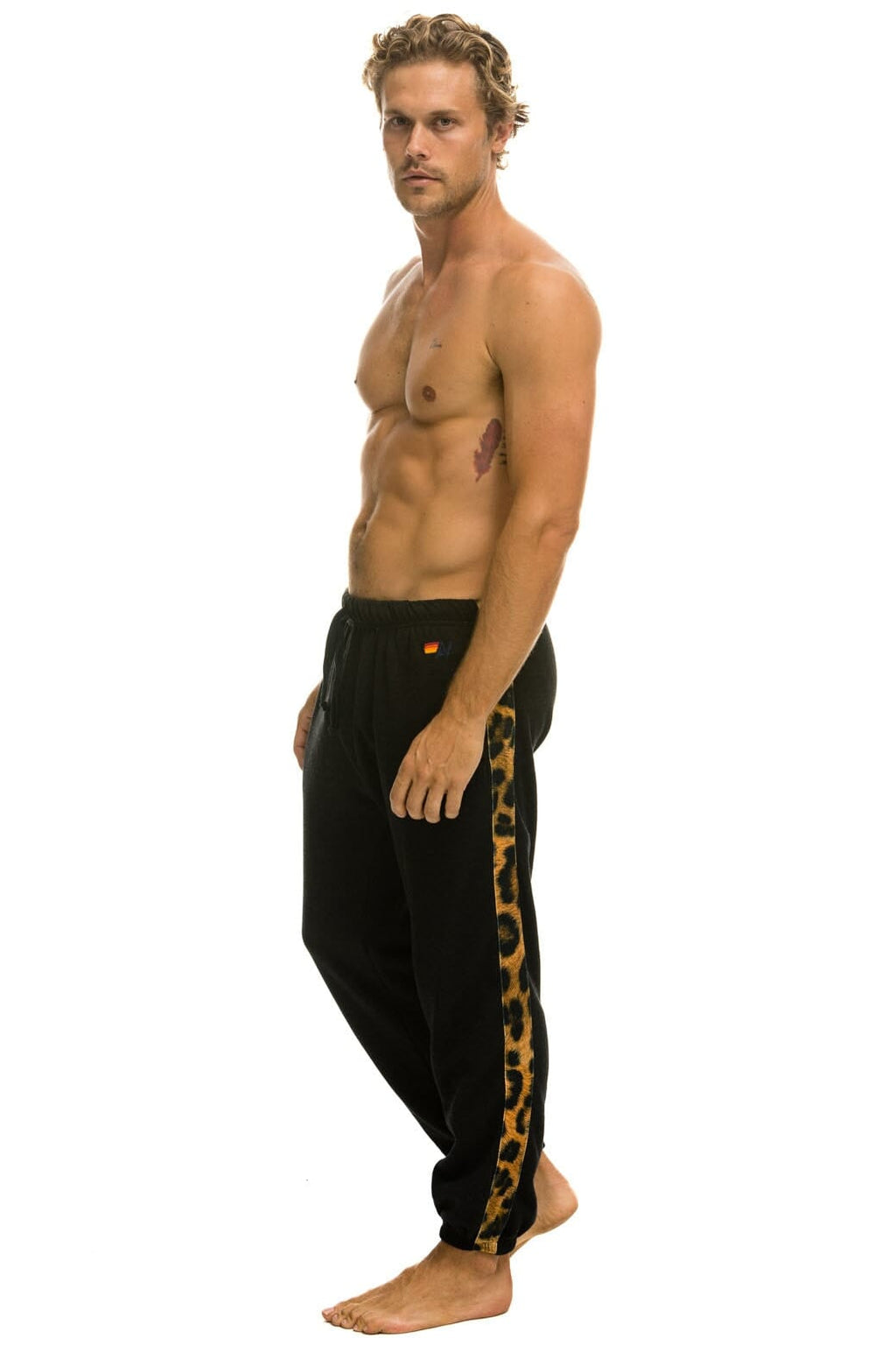Classic CHEETAH STRIPE SWEATPANTS - BLACK CHEETAH