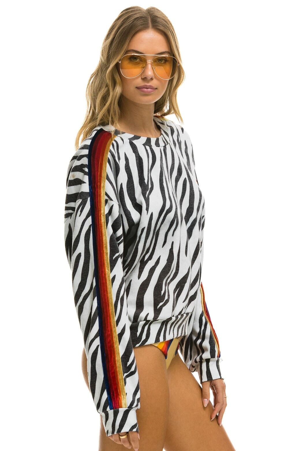 Classic CLASSIC RELAXED FIT CREW SWEATSHIRT - ZEBRA