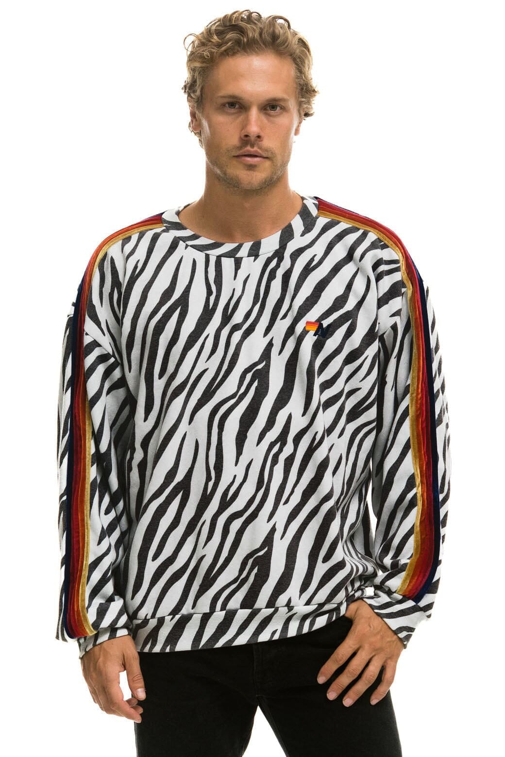 Classic CLASSIC RELAXED FIT CREW SWEATSHIRT - ZEBRA