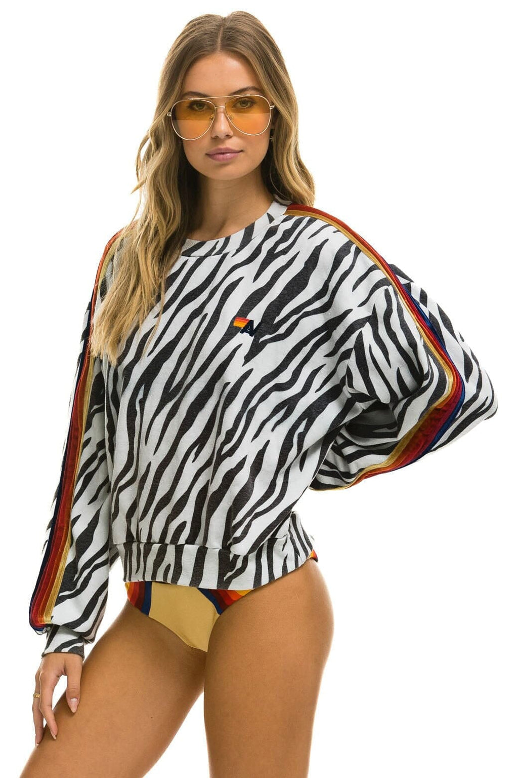 Classic CLASSIC RELAXED FIT CREW SWEATSHIRT - ZEBRA
