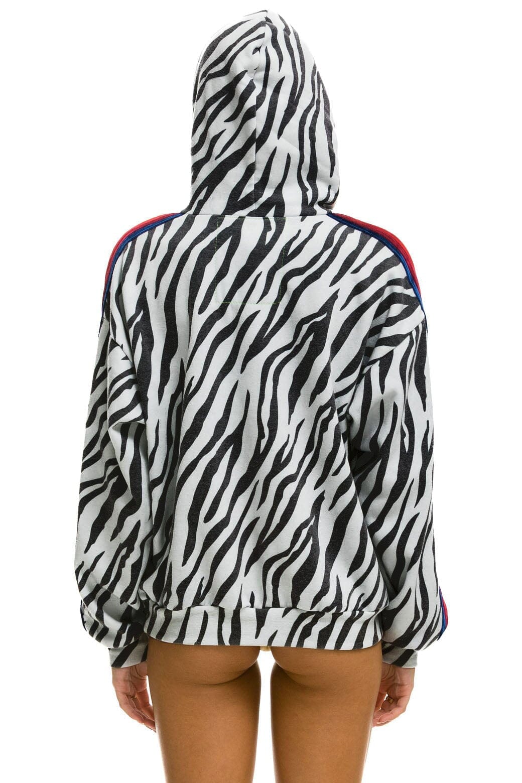 Classic CLASSIC RELAXED PULLOVER HOODIE WITH ZIPPER POCKETS - ZEBRA