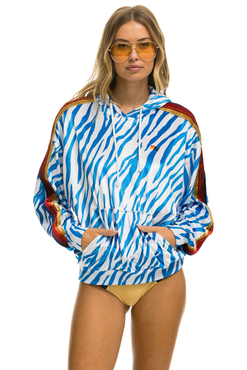 Classic CLASSIC VELVET RELAXED PULLOVER HOODIE - BLUE TIGER