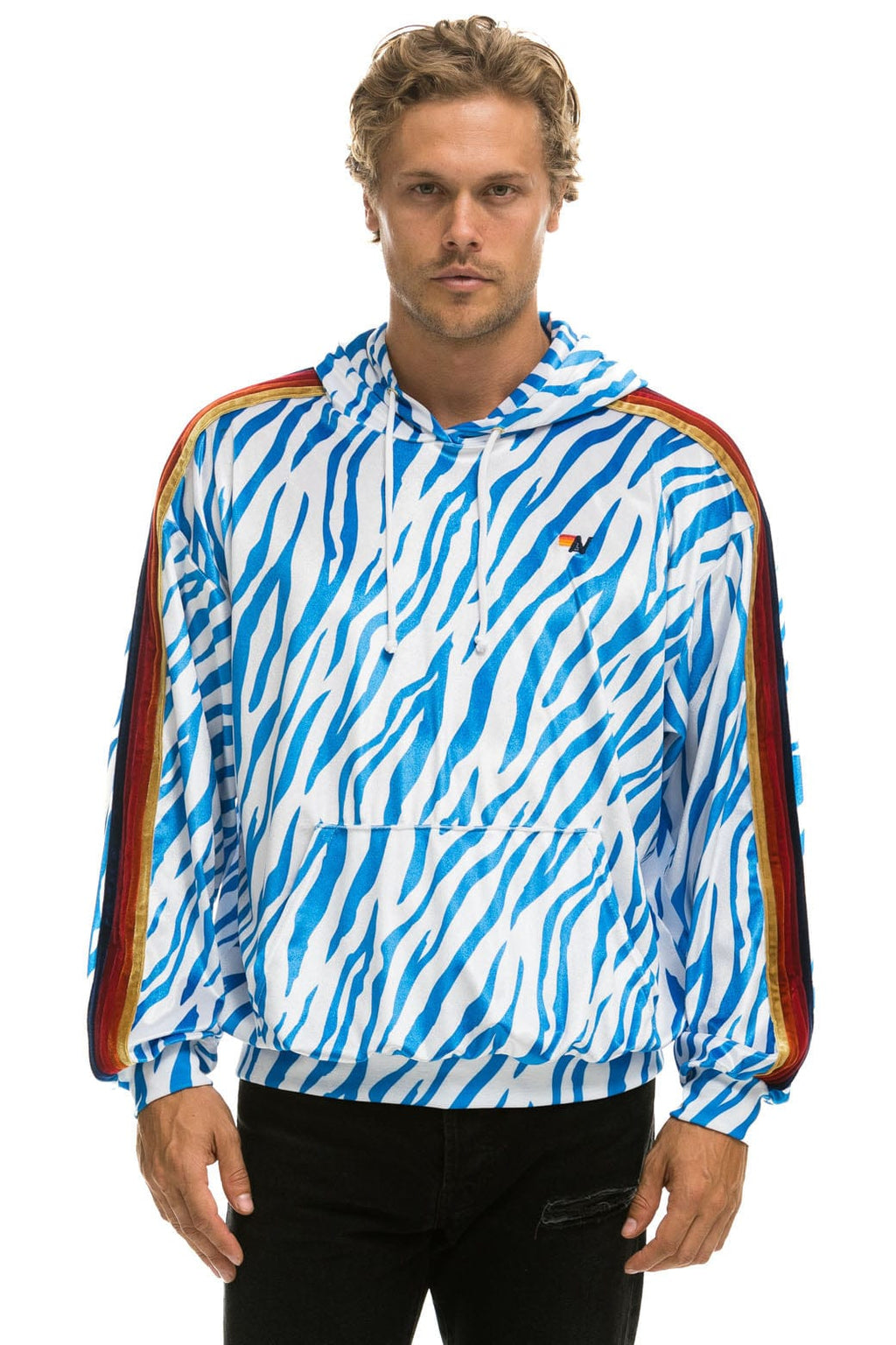 Classic CLASSIC VELVET RELAXED PULLOVER HOODIE - BLUE TIGER