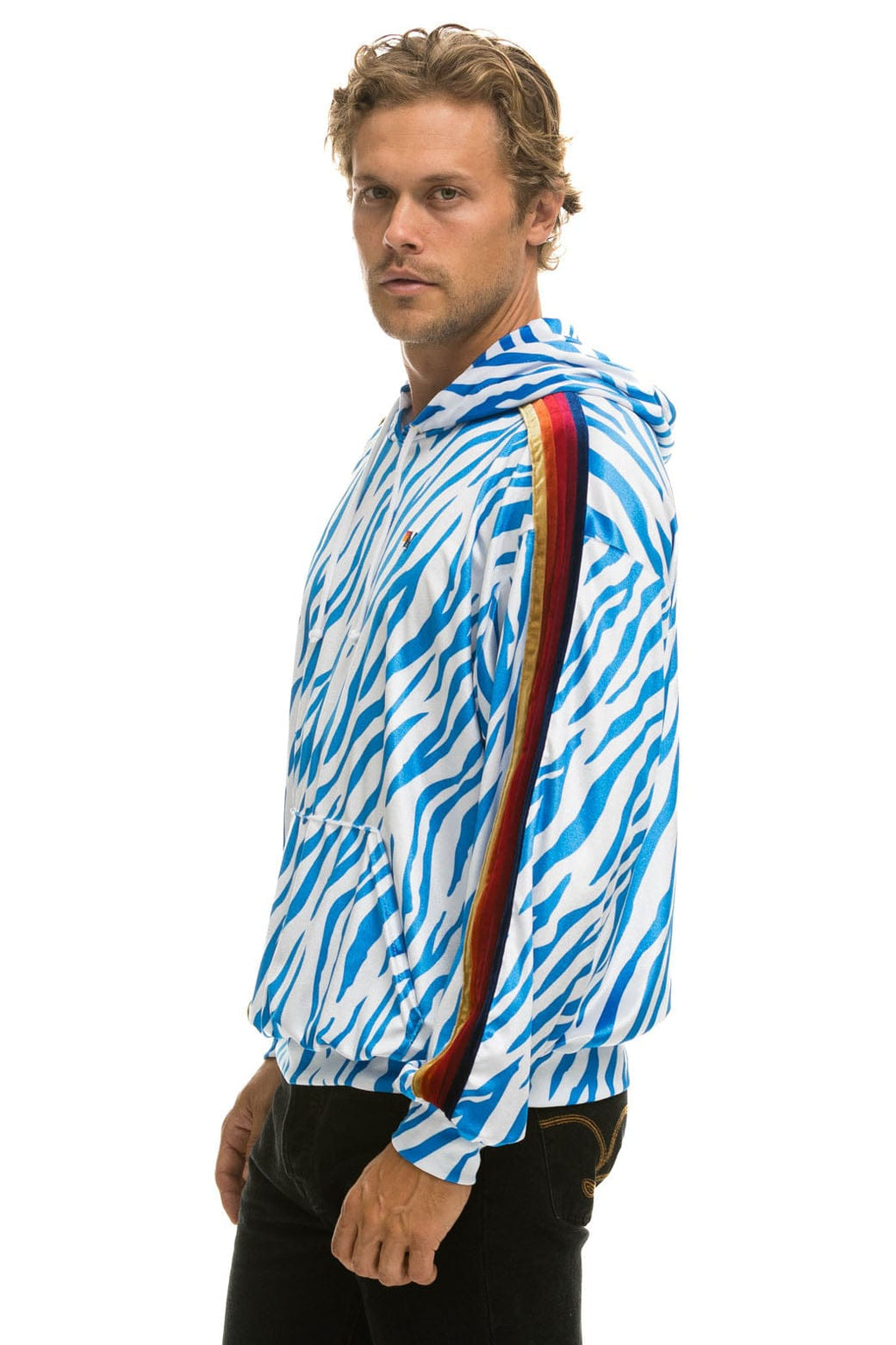 Classic CLASSIC VELVET RELAXED PULLOVER HOODIE - BLUE TIGER