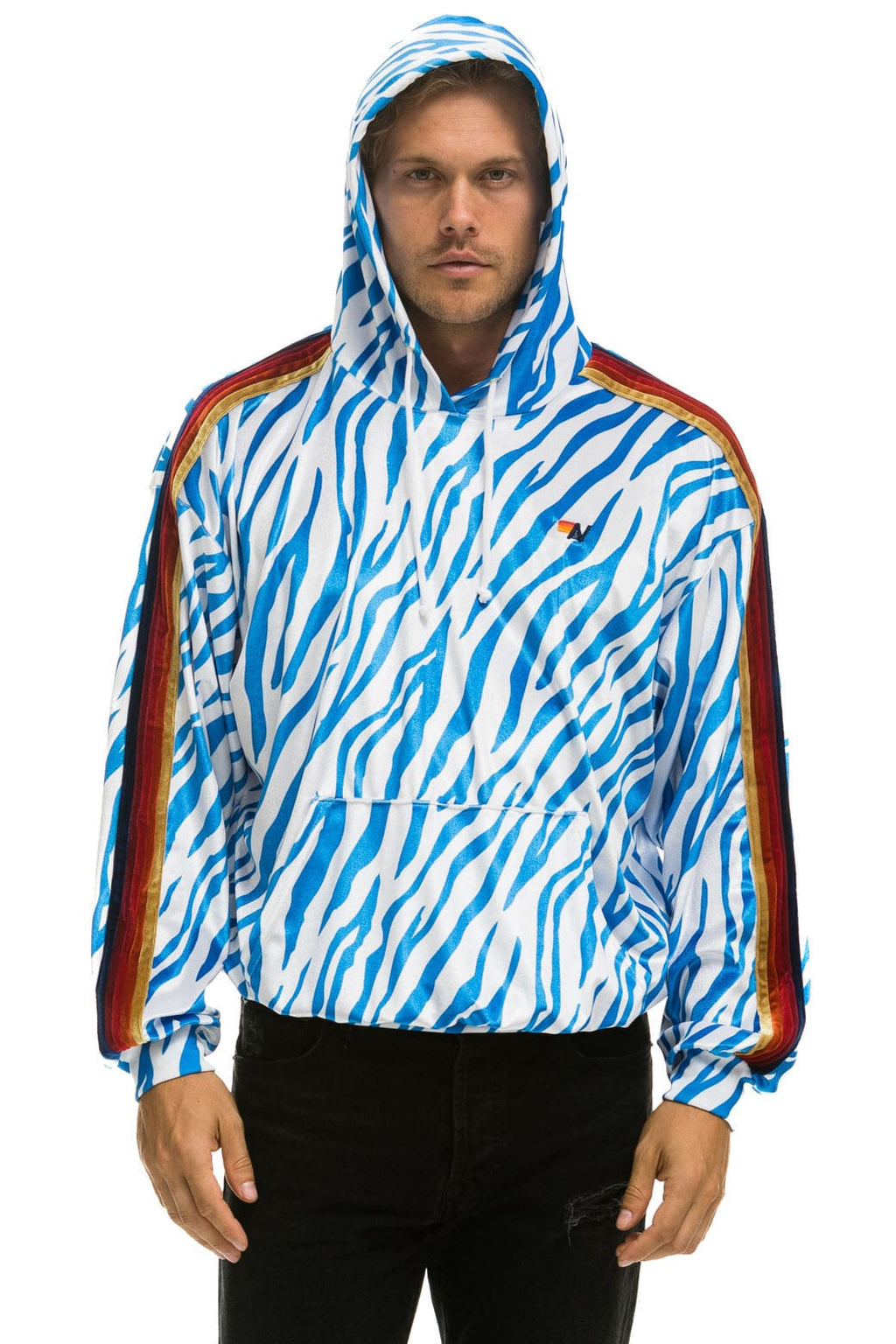 Classic CLASSIC VELVET RELAXED PULLOVER HOODIE - BLUE TIGER